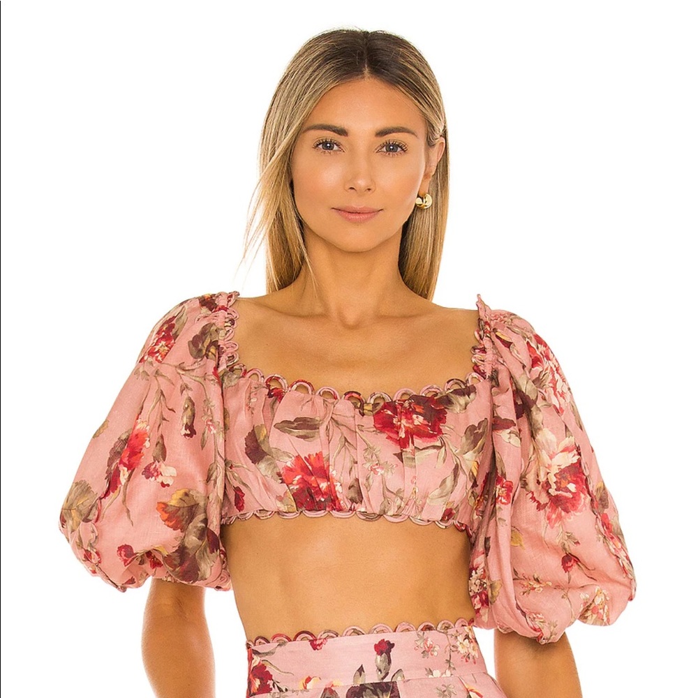 Zimmermann Cassia Scallop Crop Top